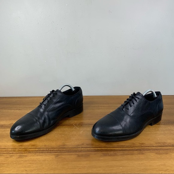Cole Haan Mens Harrison Grand Black Leather Cap Toe Oxford Size 8 - Picture 3 of 9